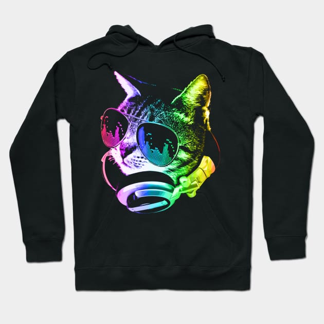 Rainbow Music Cat Hoodie by robotface